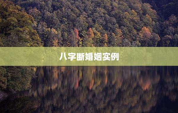 八字断婚姻实例