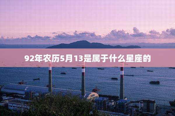 92年农历5月13是属于什么星座的