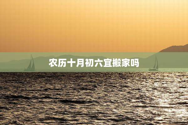 农历十月初六宜搬家吗