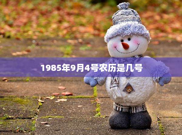 1985年9月4号农历是几号