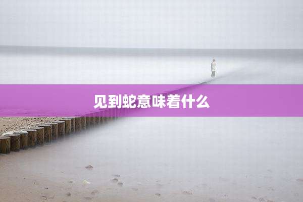 见到蛇意味着什么