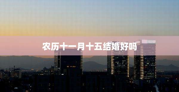 农历十一月十五结婚好吗