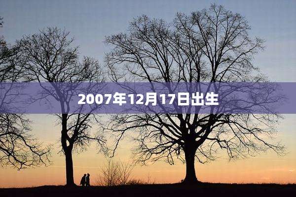 2007年12月17日出生