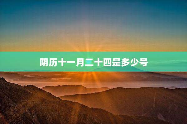 阴历十一月二十四是多少号