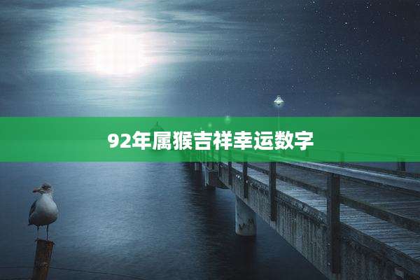 92年属猴吉祥幸运数字