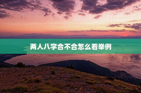 两人八字合不合怎么看举例