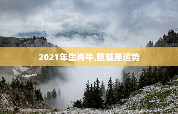 2021年生肖牛,巨蟹座运势