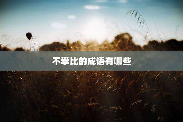 不攀比的成语有哪些