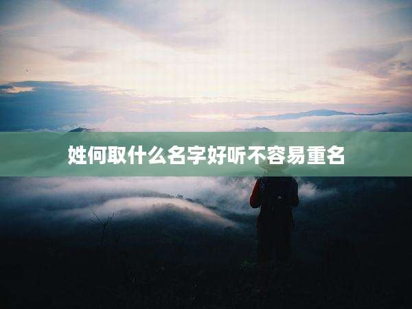 姓何取什么名字好听不容易重名