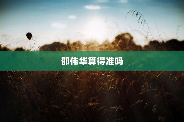 邵伟华算得准吗