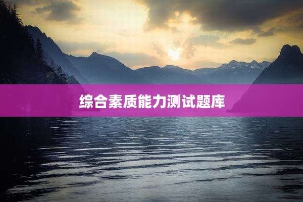 综合素质能力测试题库