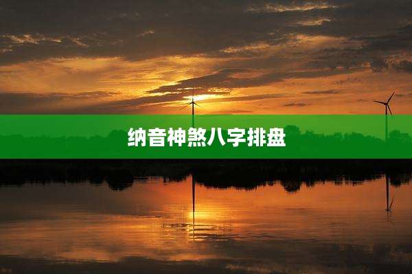 纳音神煞八字排盘