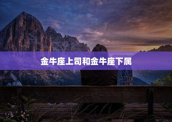 金牛座上司和金牛座下属