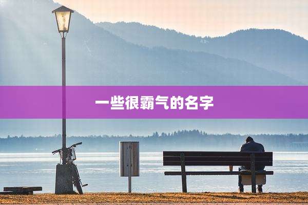 一些很霸气的名字