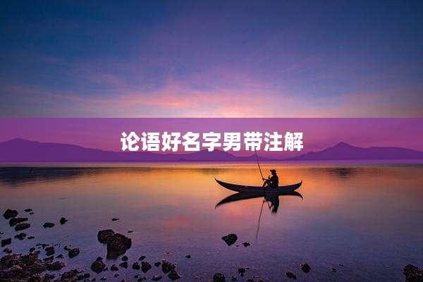 论语好名字男带注解