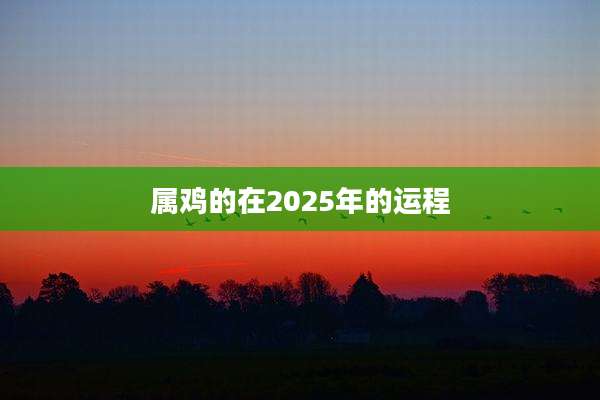 属鸡的在2025年的运程