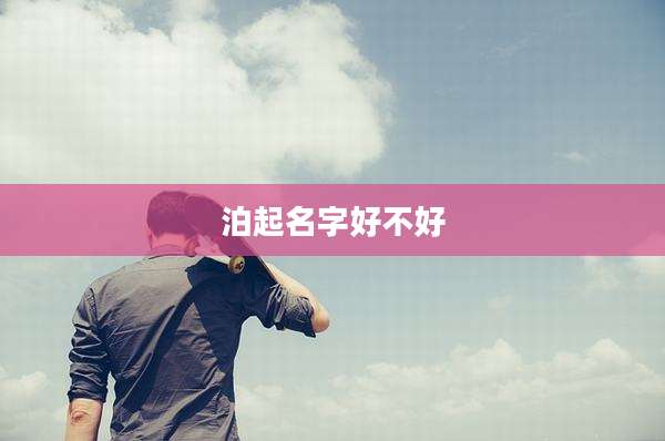泊起名字好不好