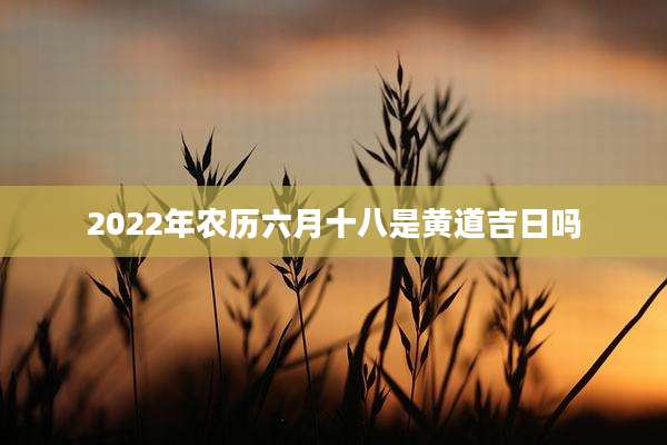 2022年农历六月十八是黄道吉日吗