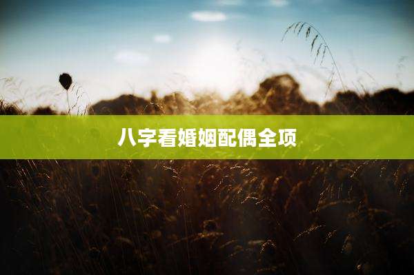 八字看婚姻配偶全项