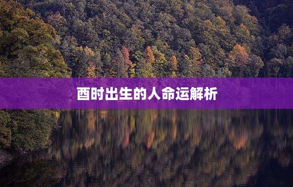 酉时出生的人命运解析