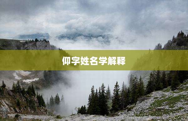 仰字姓名学解释