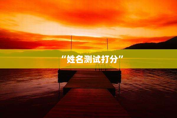 “姓名测试打分”