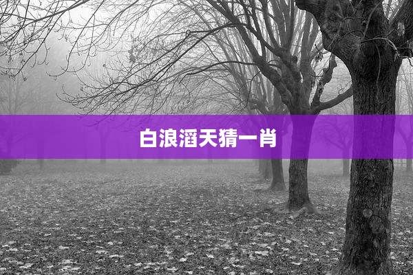 白浪滔天猜一肖
