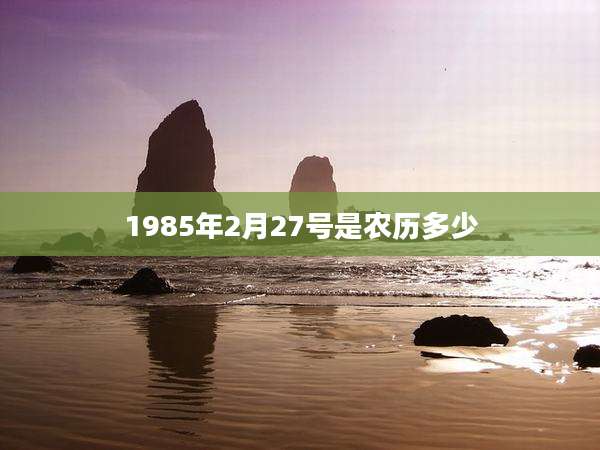 1985年2月27号是农历多少