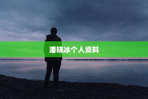 潘晓冰个人资料