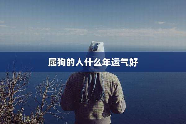 属狗的人什么年运气好