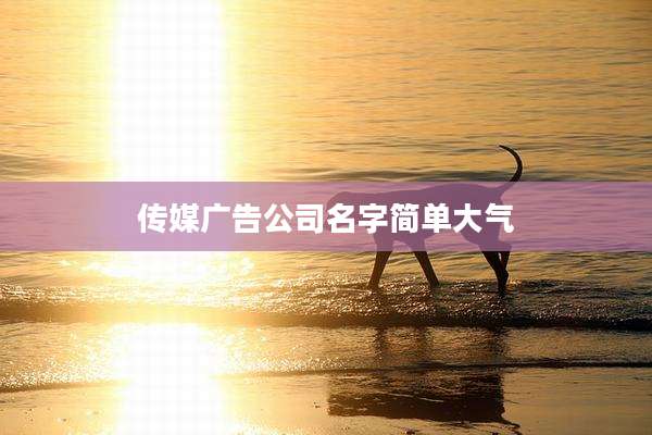 传媒广告公司名字简单大气