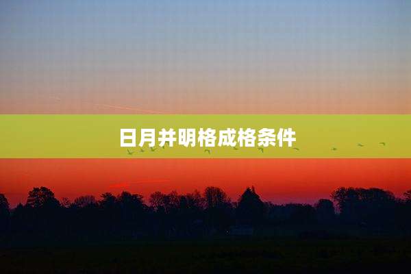 日月并明格成格条件