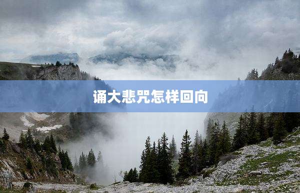 诵大悲咒怎样回向