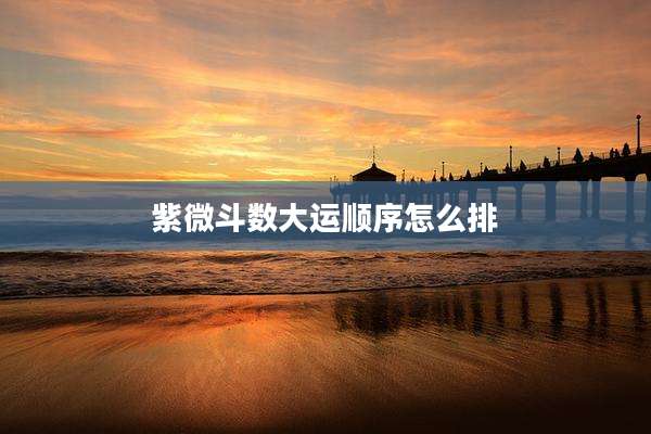 紫微斗数大运顺序怎么排