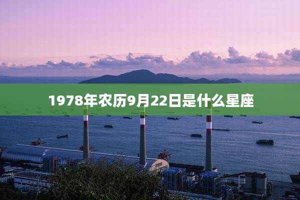 1978年农历9月22日是什么星座