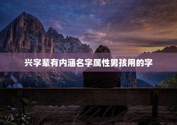 兴字辈有内涵名字属性男孩用的字