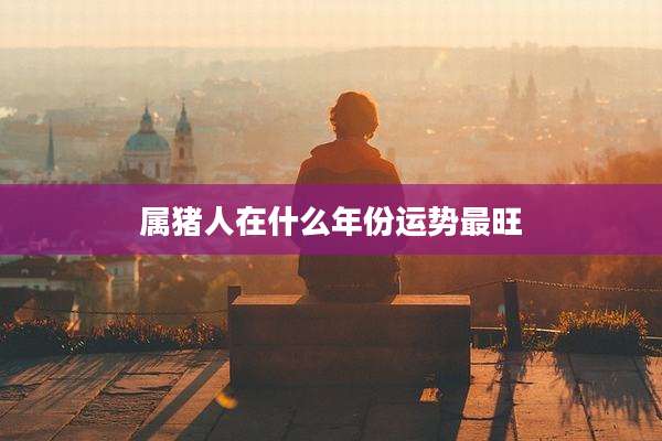 属猪人在什么年份运势最旺