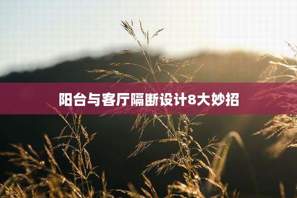 阳台与客厅隔断设计8大妙招