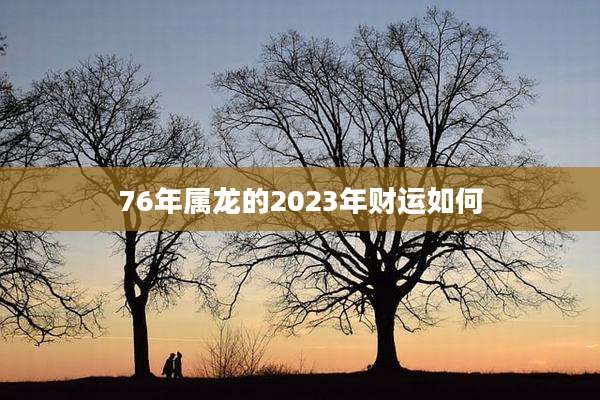 76年属龙的2023年财运如何