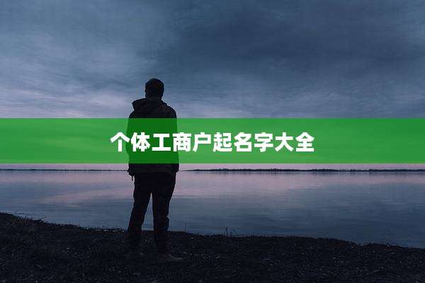 个体工商户起名字大全