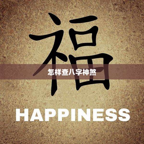 怎样查八字神煞