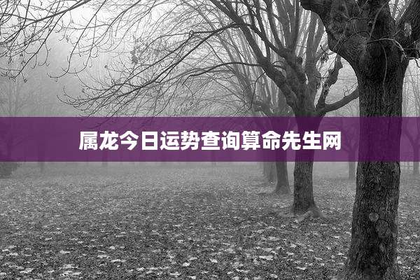 属龙今日运势查询算命先生网