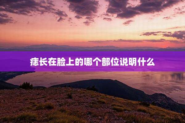 痣长在脸上的哪个部位说明什么
