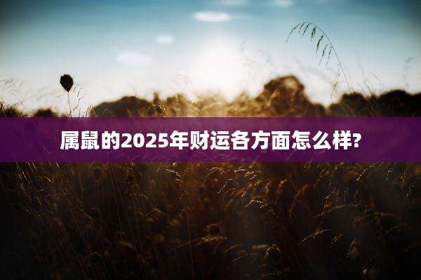 属鼠的2025年财运各方面怎么样?