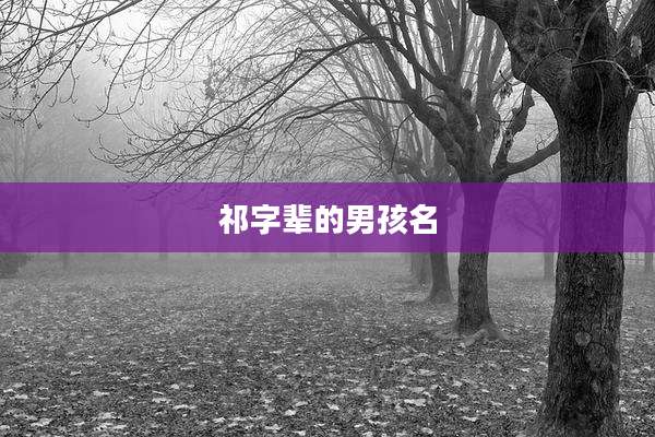 祁字辈的男孩名
