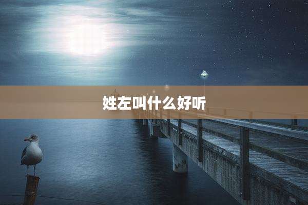 姓左叫什么好听