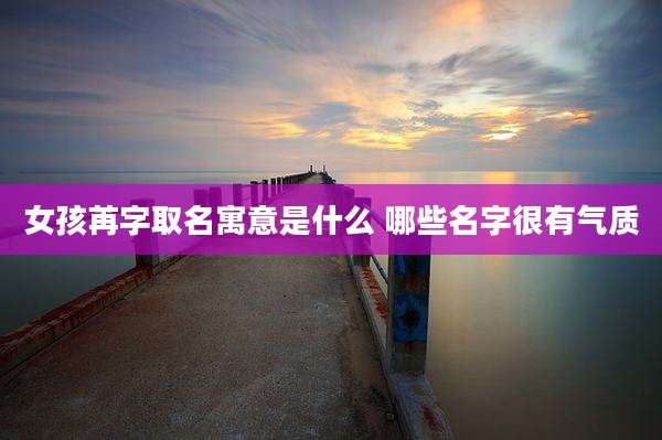 女孩苒字取名寓意是什么 哪些名字很有气质