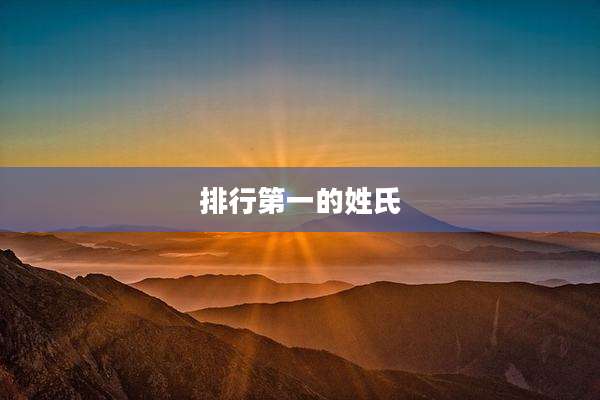 排行第一的姓氏