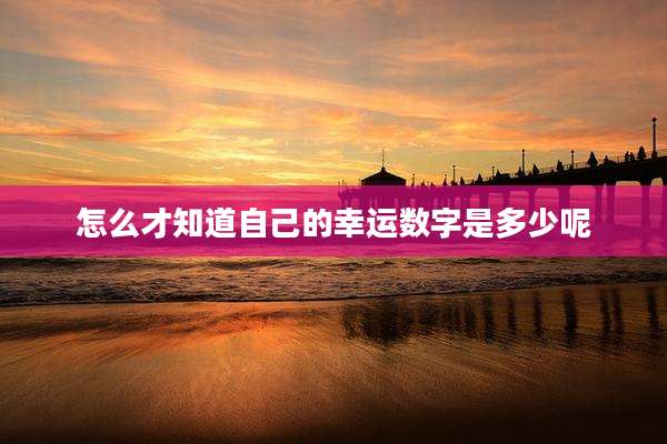 怎么才知道自己的幸运数字是多少呢