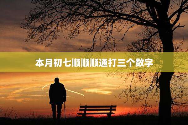 本月初七顺顺顺通打三个数字